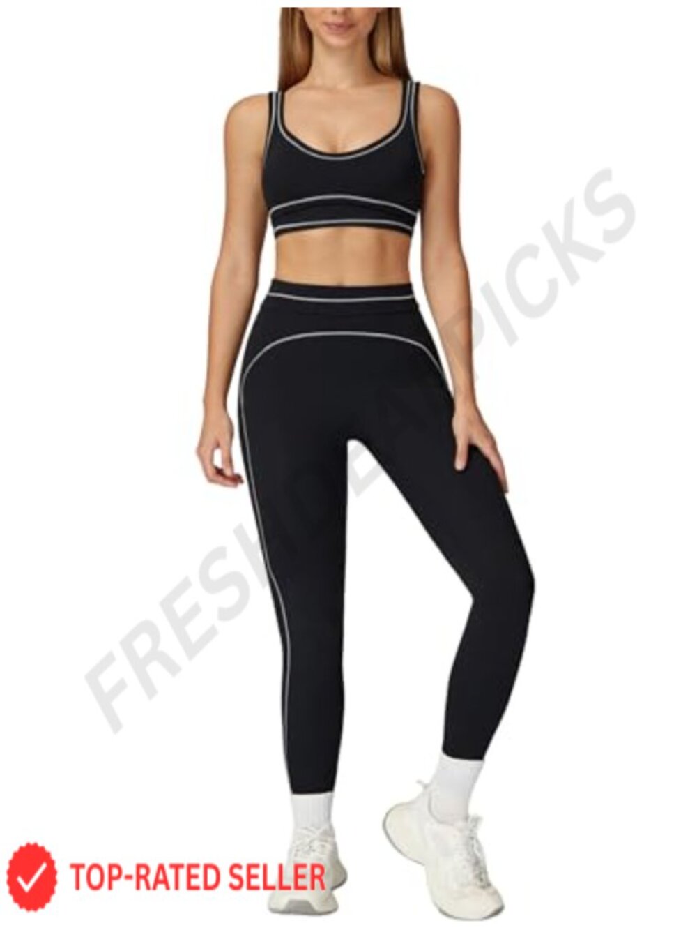 Women's 2 Piece Workout Set Polyamide Elastane Tank Top Leggings Gym